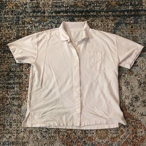 Vintage White Button-Up Short Sleeve